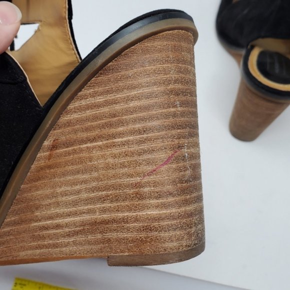 Melrose and Market Calista black lace up wedge sandal - Picture 9 of 10